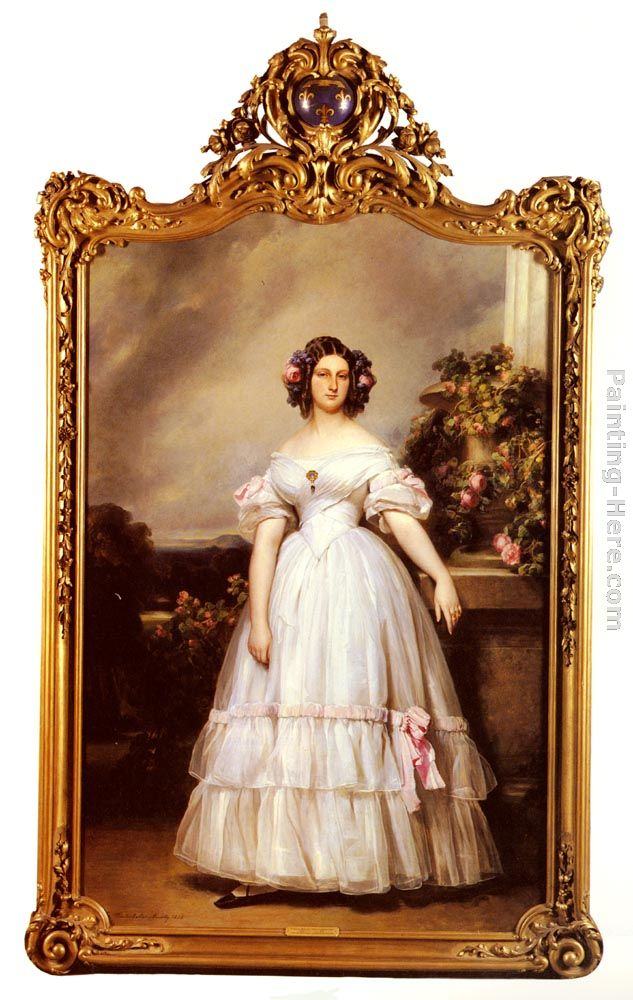 Franz Xavier Winterhalter A Full-Length Portrait Of H.R.H Princess Marie-Clementine Of Orleans